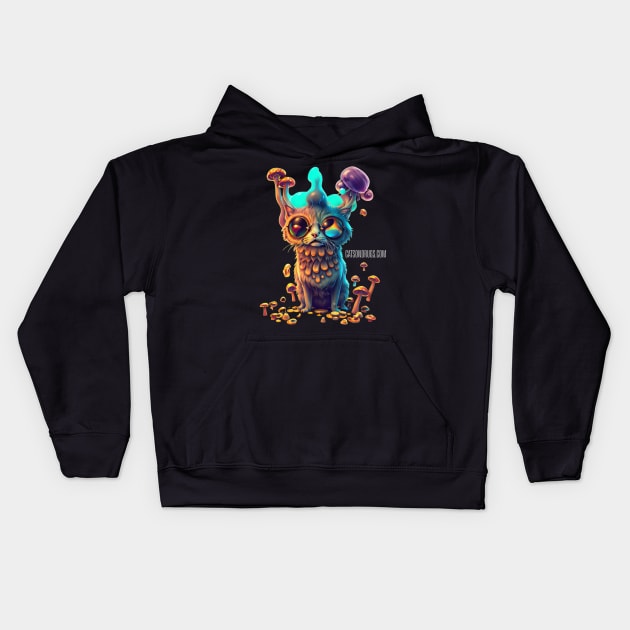 Techno Shirt - Techno Organism - Catsondrugs.com - rave, edm, festival, techno, trippy, music, 90s rave, psychedelic, party, trance, rave music, rave krispies, rave flyer Kids Hoodie by catsondrugs.com